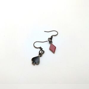 Asymmetrical Spade & Diamond Charm Earrings